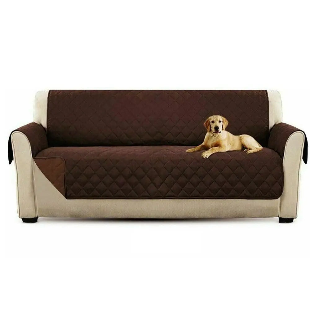 Dog relaxing on a sofa protected by the Paws & Porch waterproof sofa cover
