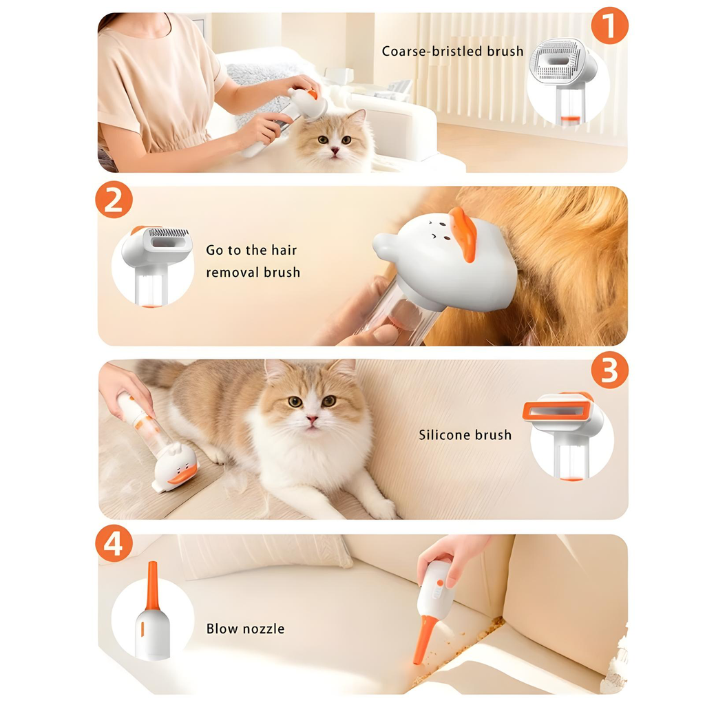 4-in-1 Grooming Vacuum Brush